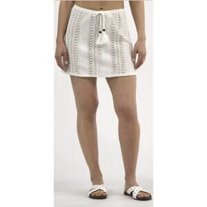 No Boundaries Women's Crochet Mini Skirt Summer Coverup White Size XXS NWT